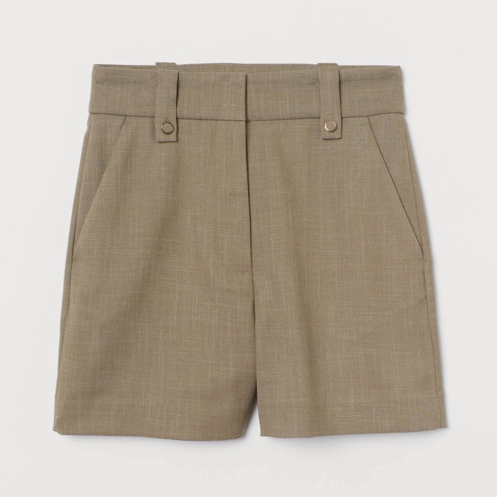 H&M Khaki green Women's tailored classic shorts